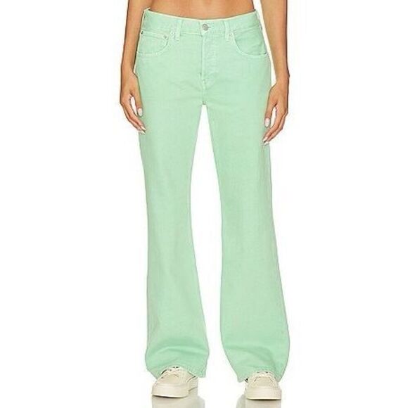 Ética Amis Relaxed Boot Cut Jeans in Dusty Aqua Size 28 - Picture 1 of 13